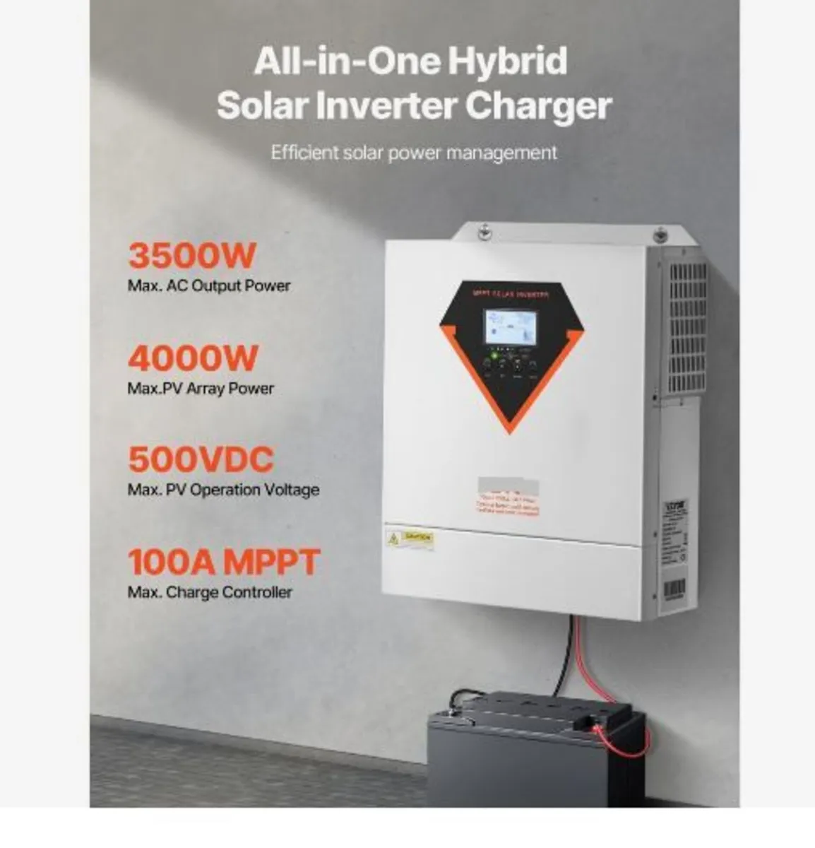 Hybrid Solar Inverter, 3500W, - Image 2