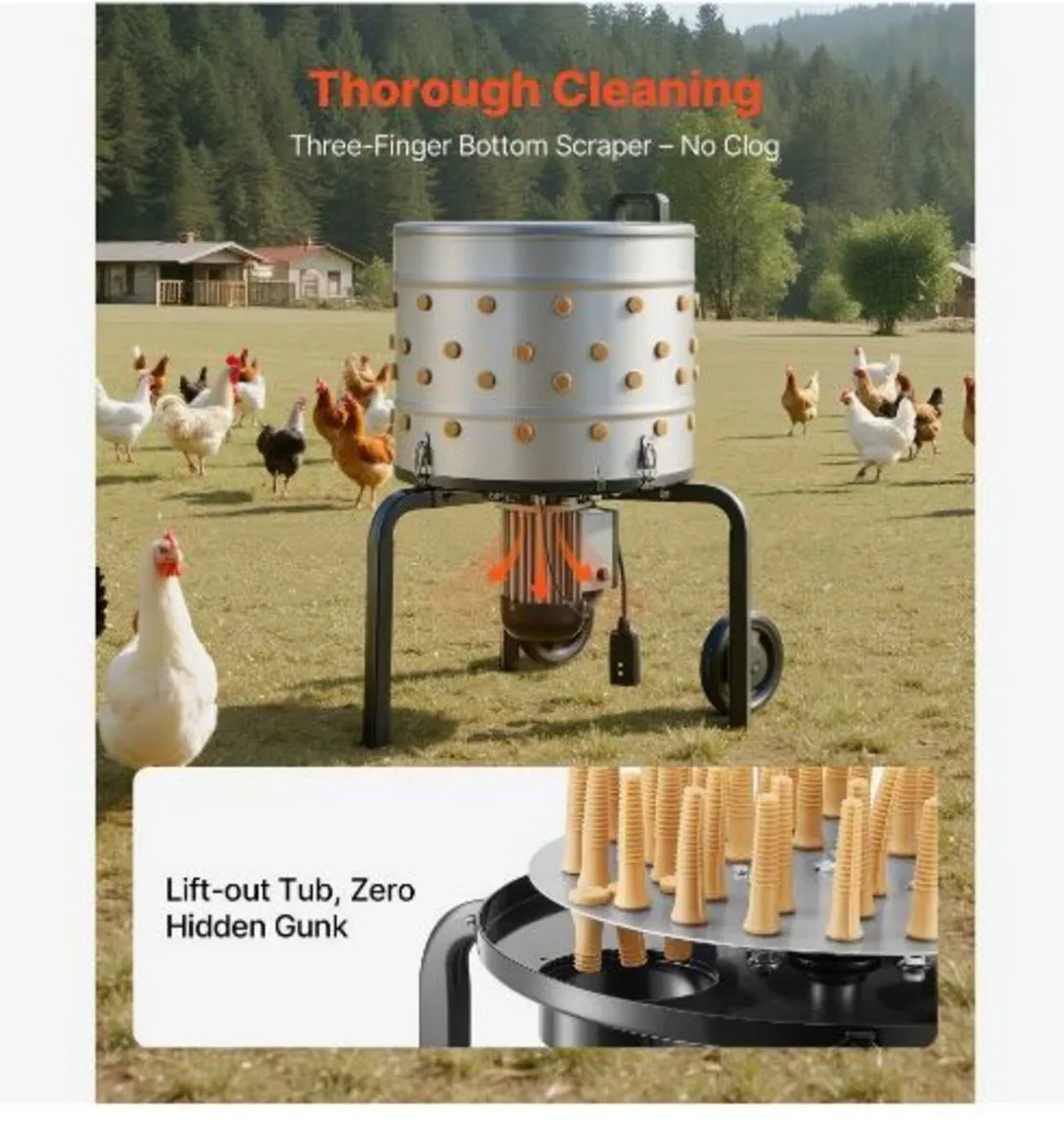 Chicken Plucker Machine, 500mm Drum - Image 2