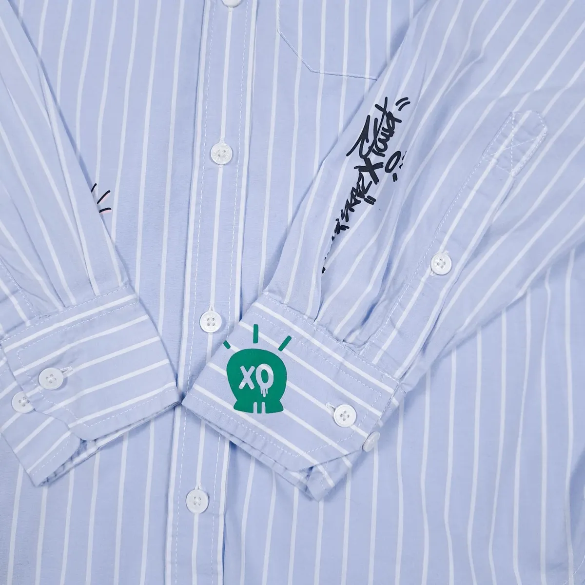 Zadig Voltaire Blue White Striped Graphic Shirt XS - Image 3