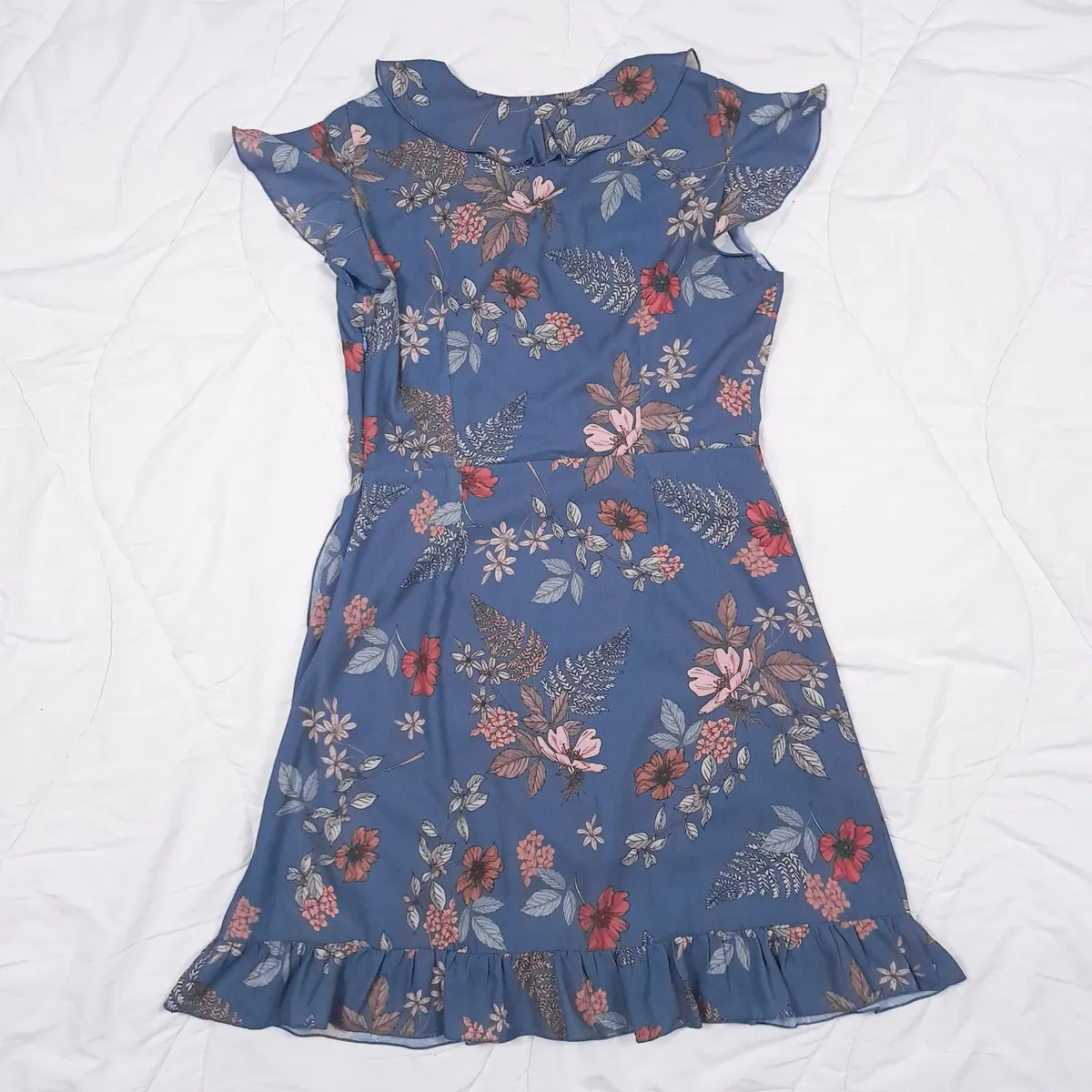 Formula Joven Blue Floral Wrap Dress 14UK/42EU - Image 2