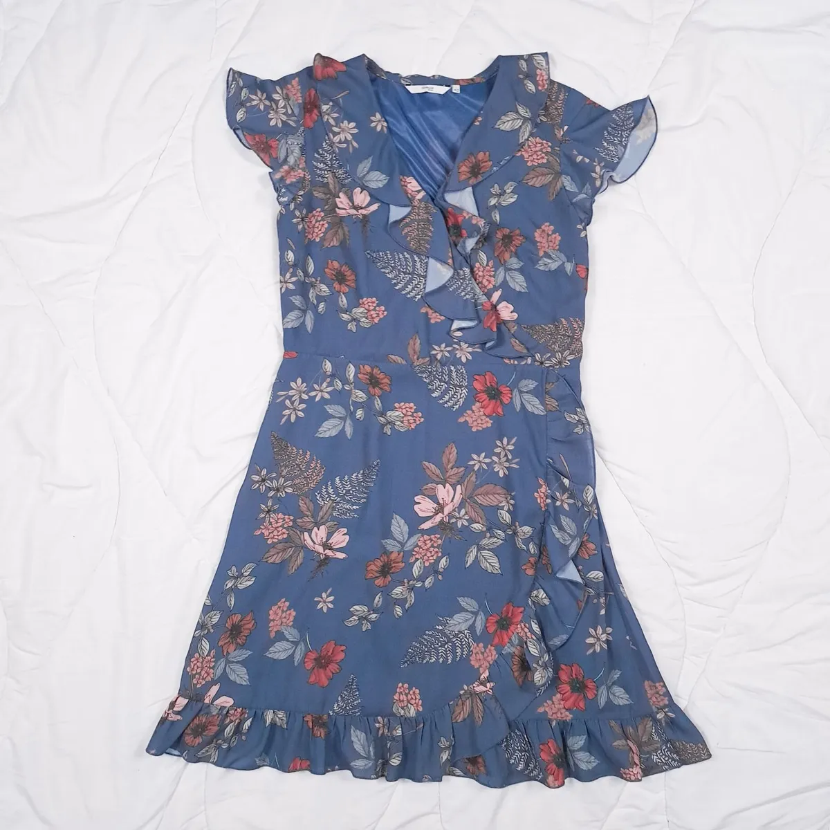 Formula Joven Blue Floral Wrap Dress 14UK/42EU - Image 1