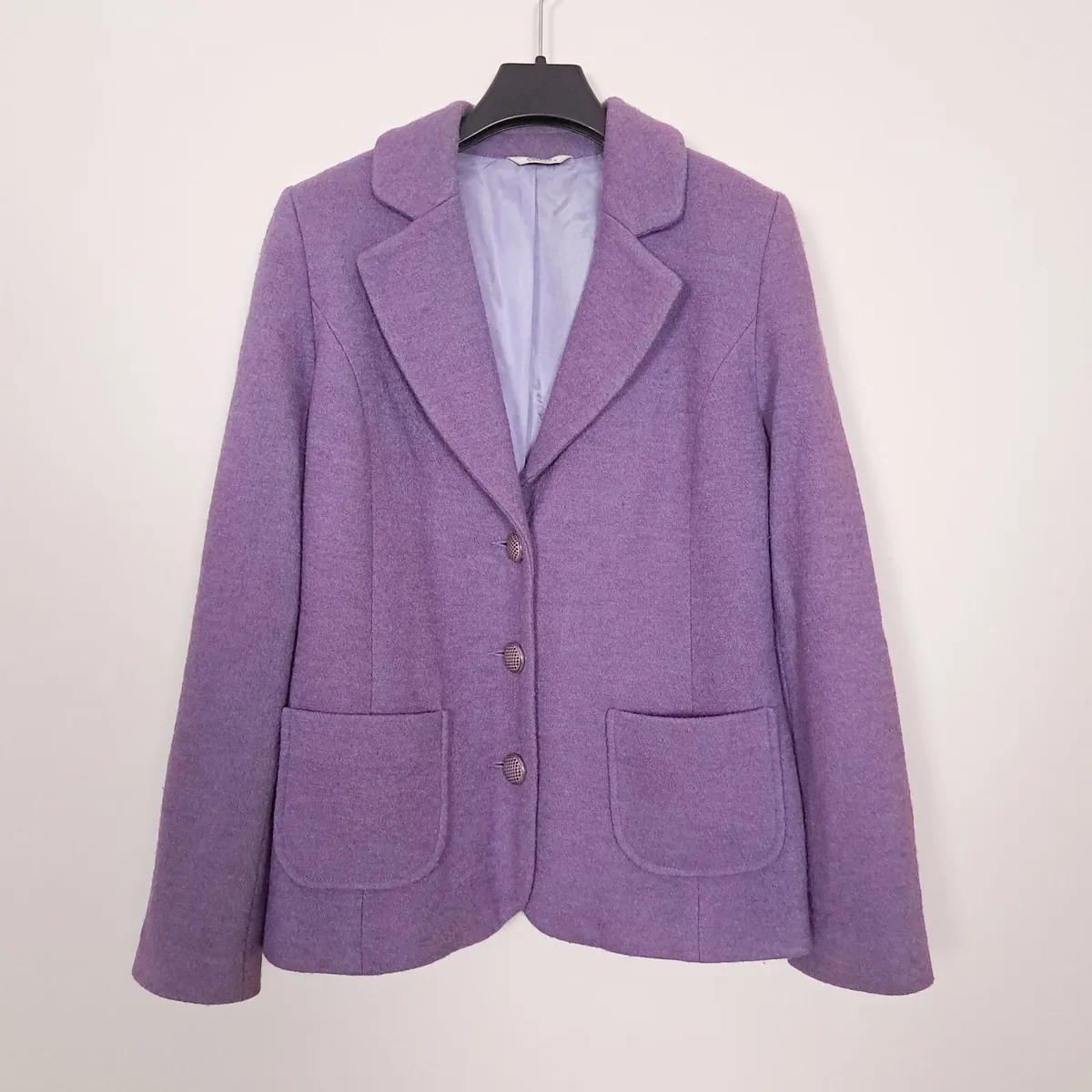 Avalon Lilac Purple Boucle Wool Jacket Blazer 12UK - Image 2