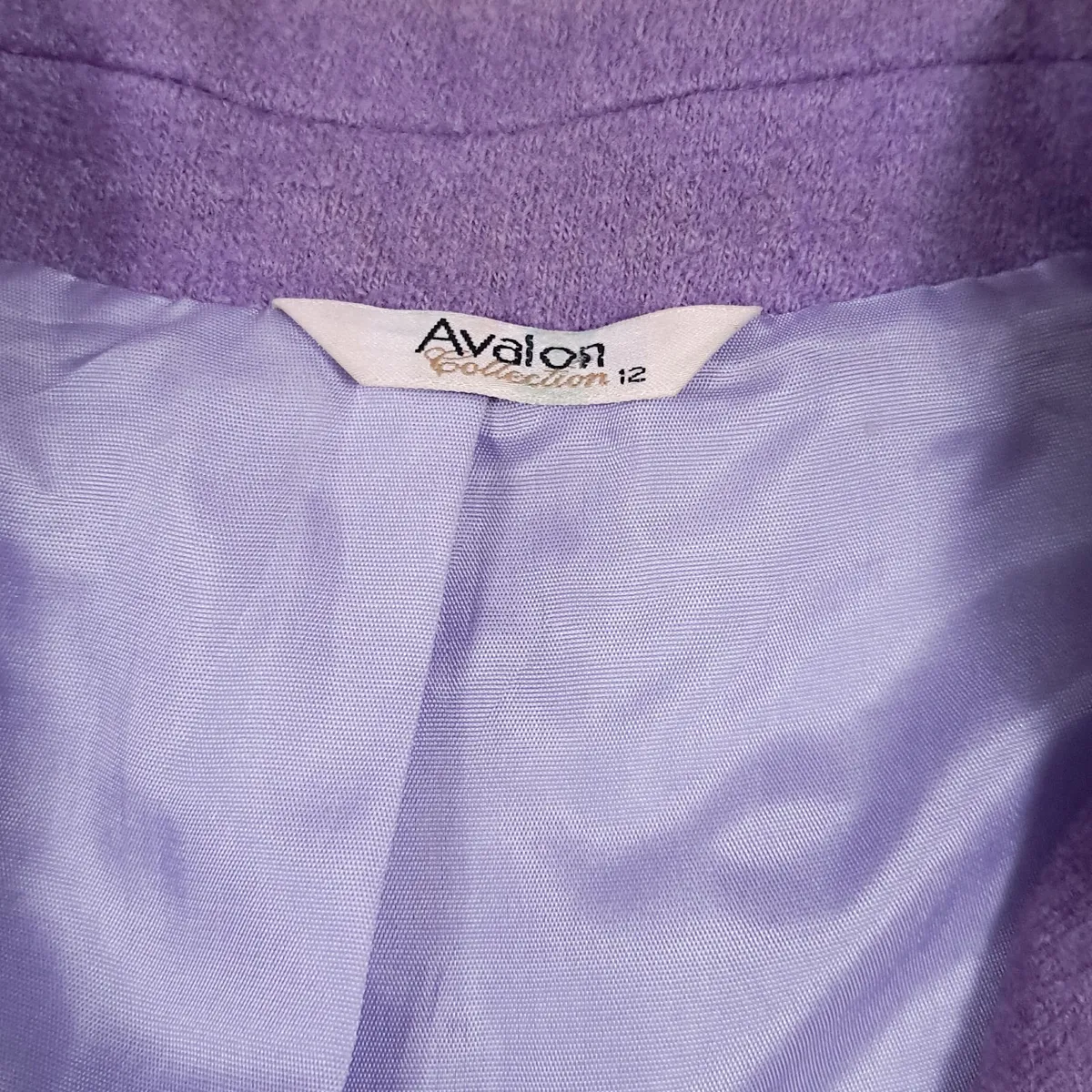 Avalon Lilac Purple Boucle Wool Jacket Blazer 12UK - Image 3