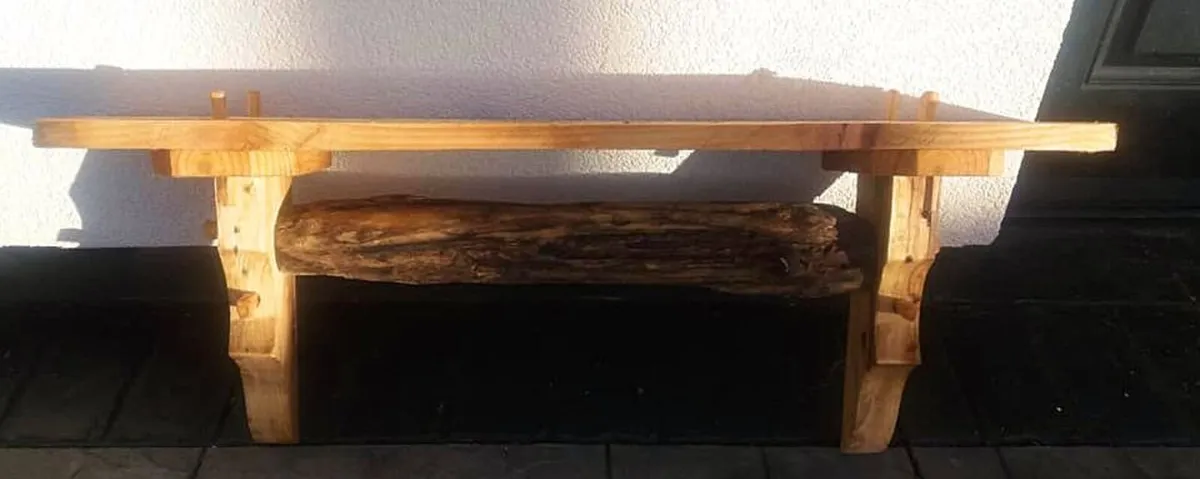 Rustic driftwood floating mantle / shelf - Image 4