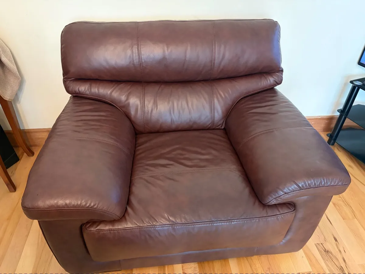 Leather Sofa Suite - Image 2