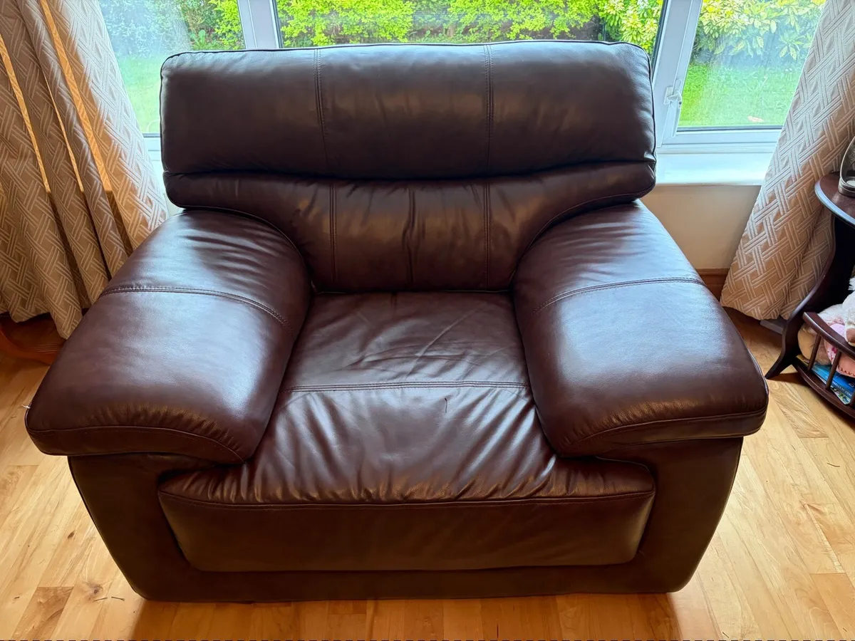 Leather Sofa Suite - Image 3