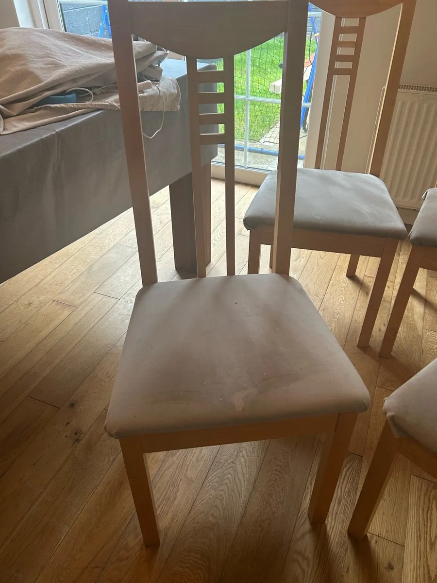 4 x wood dining chairs - Image 4