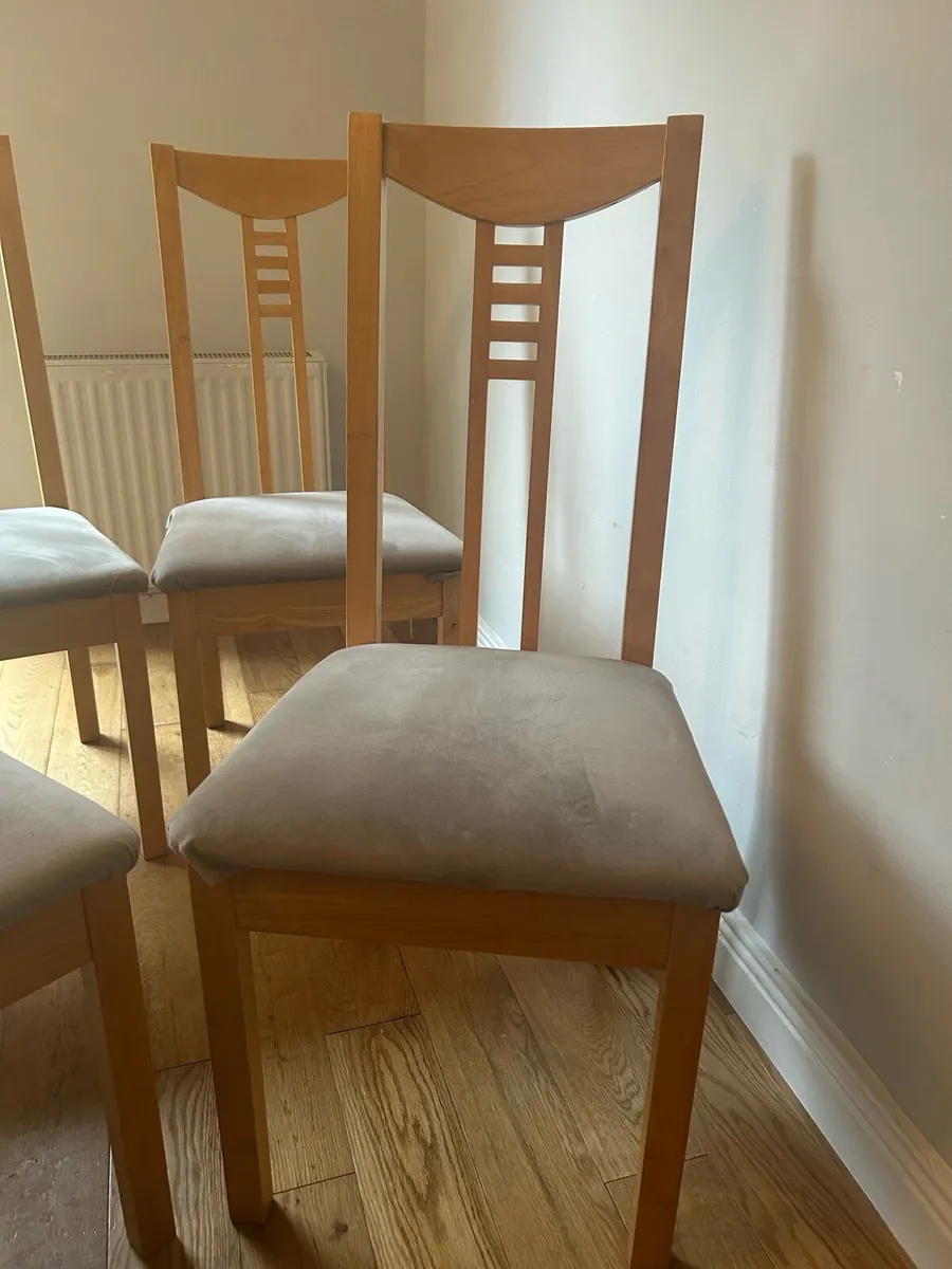 4 x wood dining chairs - Image 2