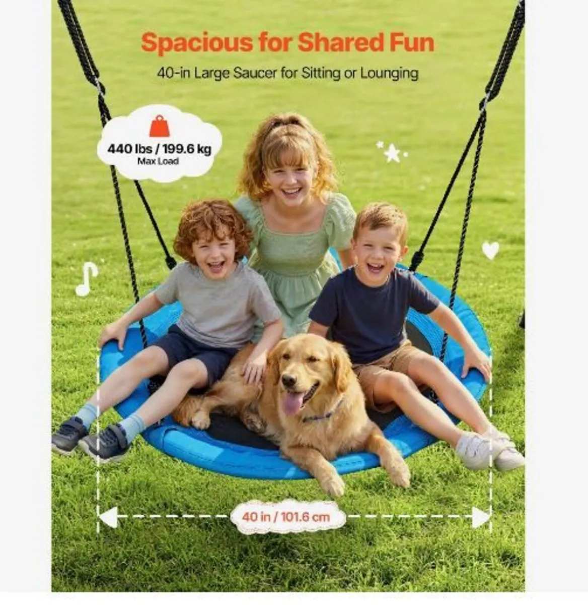 Swing Set for Backyard, 100 cm - Image 2