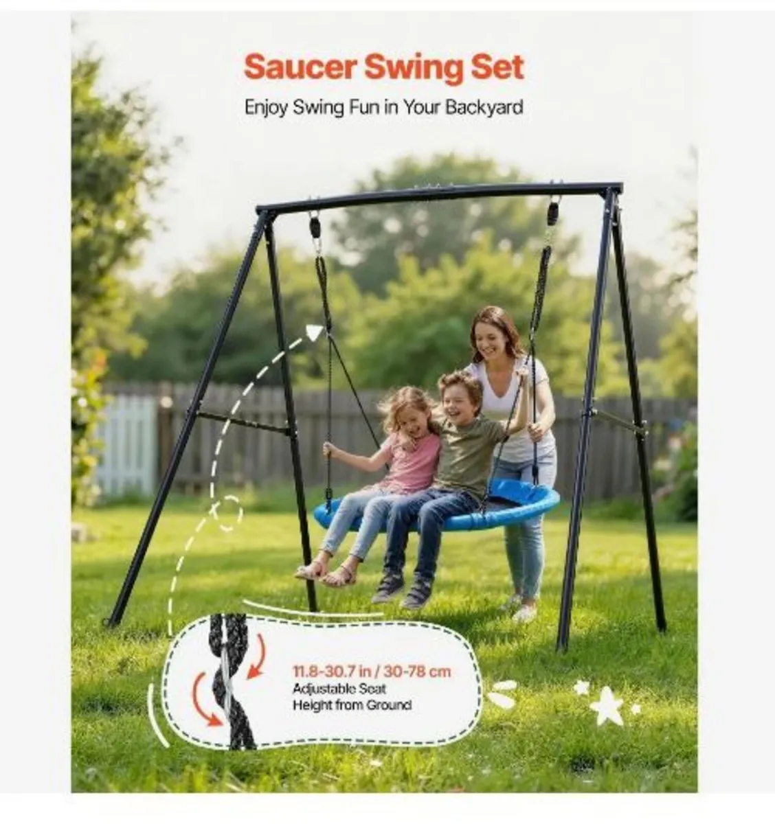 Swing Set for Backyard, 100 cm - Image 4