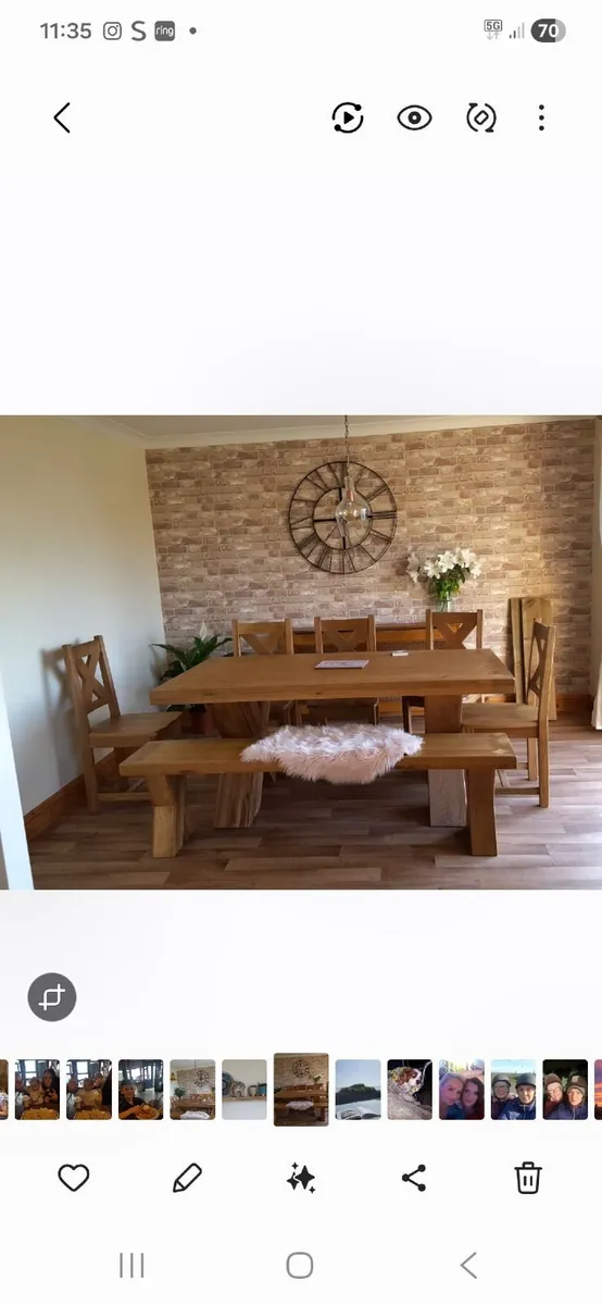 Solid oak Dinning Set - Image 1