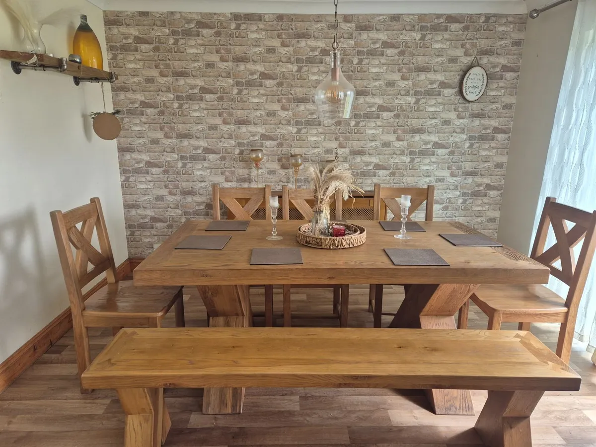 Solid oak Dinning Set - Image 2
