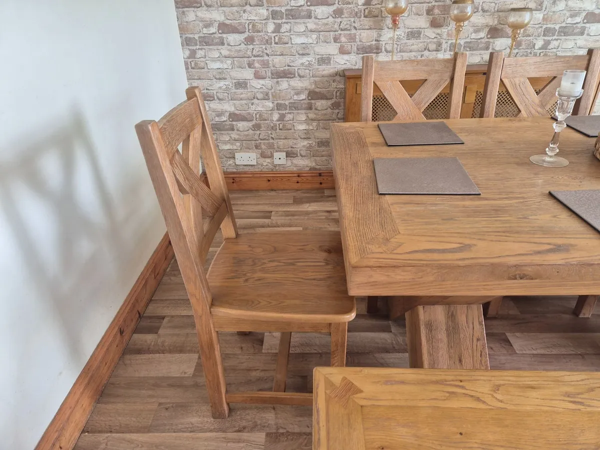 Solid oak Dinning Set - Image 3