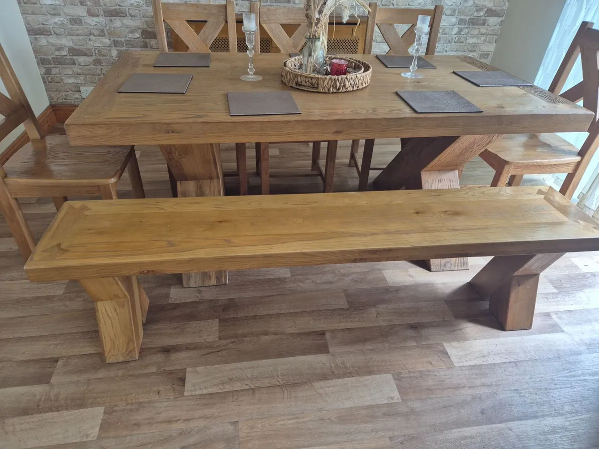 Solid oak Dinning Set - Image 4