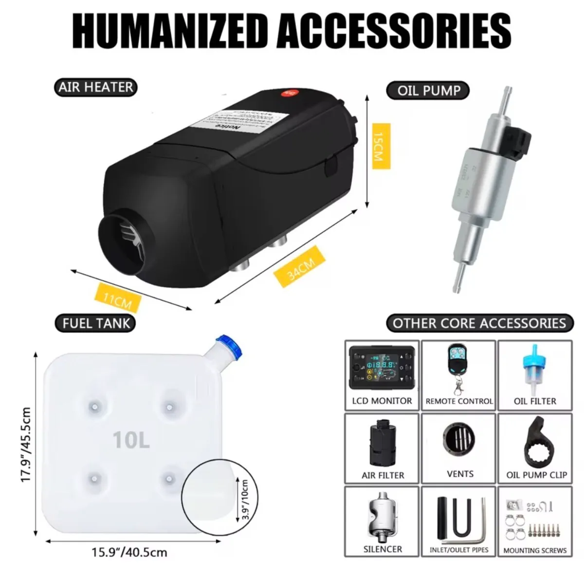 8KW 12V Low Noise Heater Diesel Air kit - Image 2