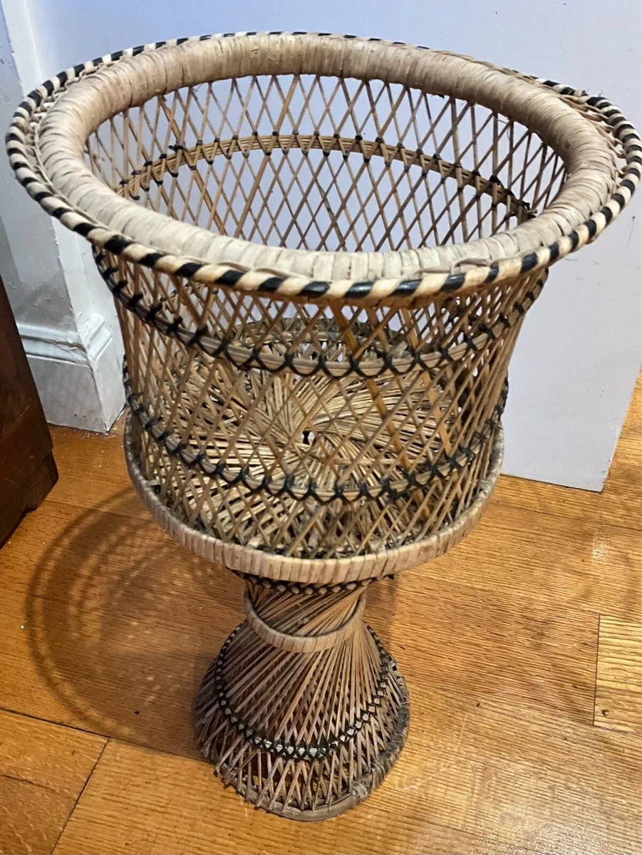 Wicker Rattan Plant Holder - Image 2