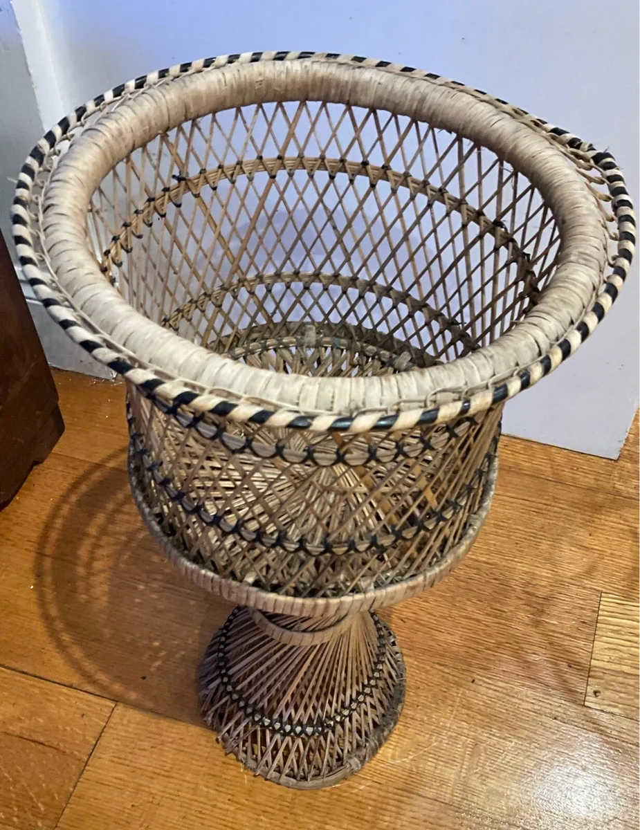 Wicker Rattan Plant Holder - Image 1