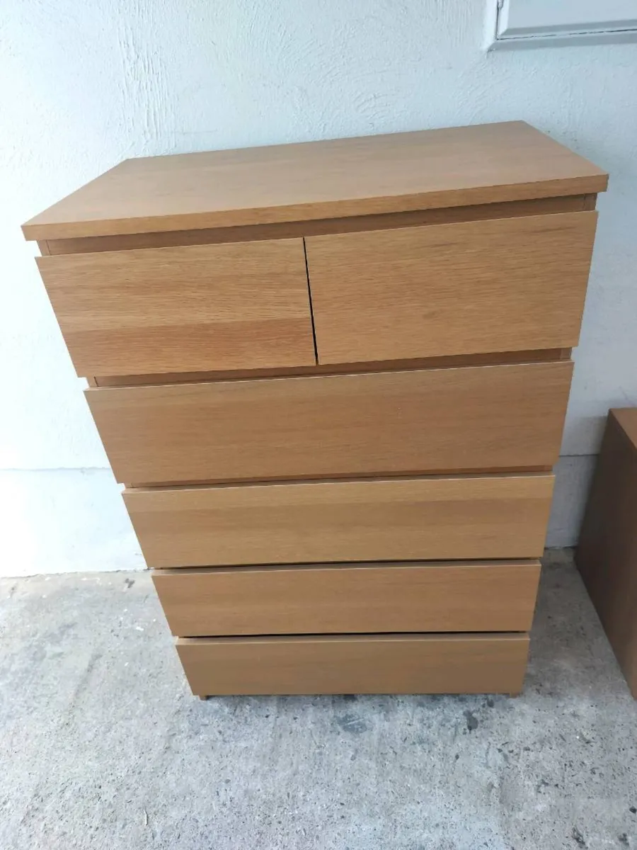 Chest of 6 drawers Malm oak veneer