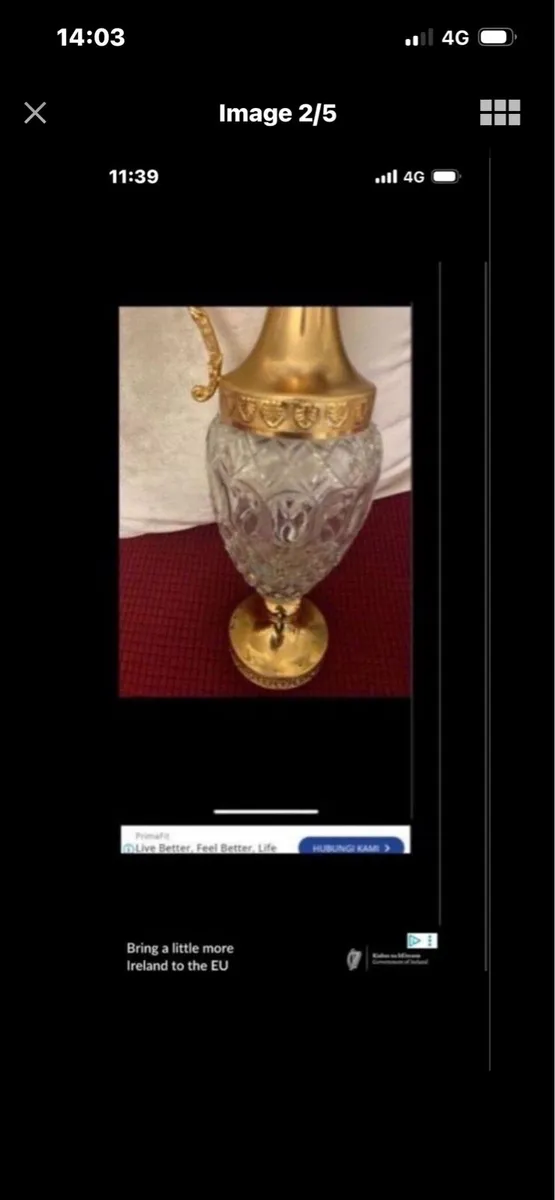 Vintage Crystal claret Jug - Image 2