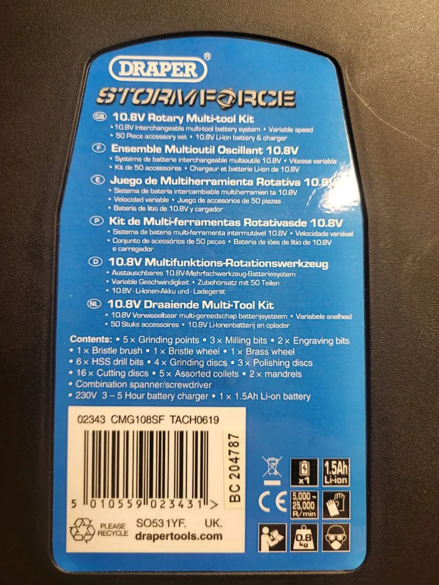 Draper storm force 10.8v rotary multi-tool kit - Image 3