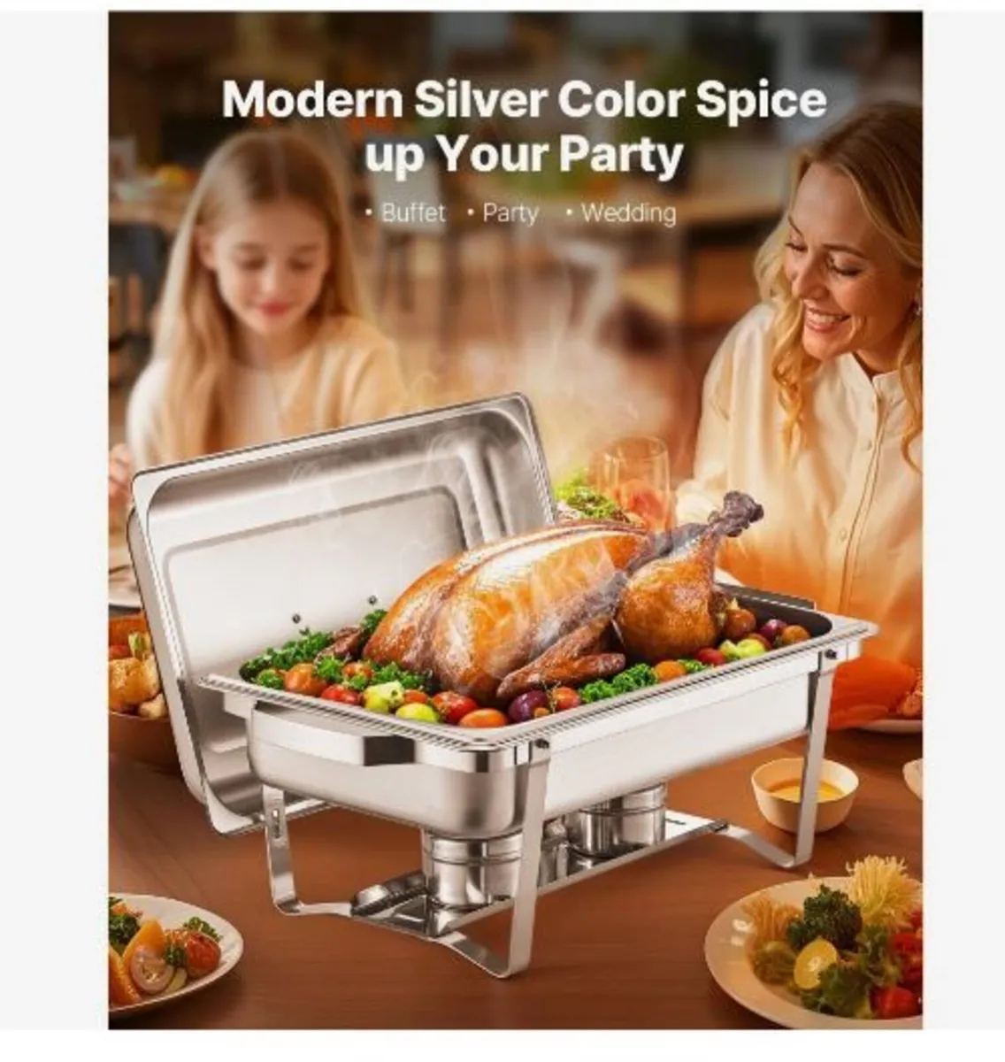 Chafing Dish Buffet Set, 8 Qt 4 Pack - Image 3