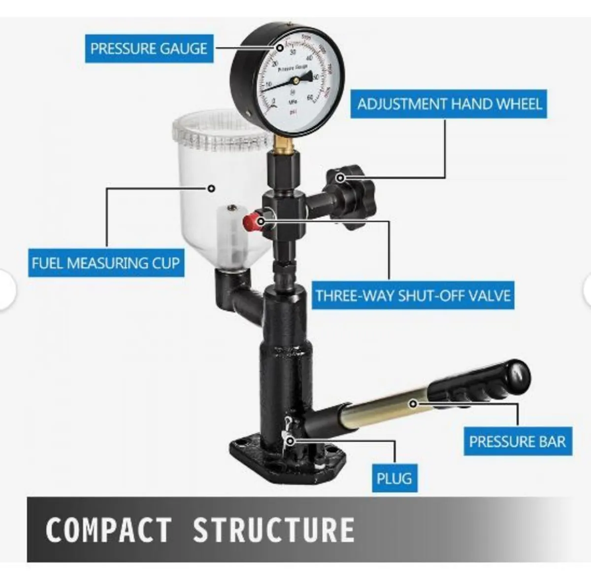 600 Bar Injector Tester 0.8L Fuel Pressure - Image 4