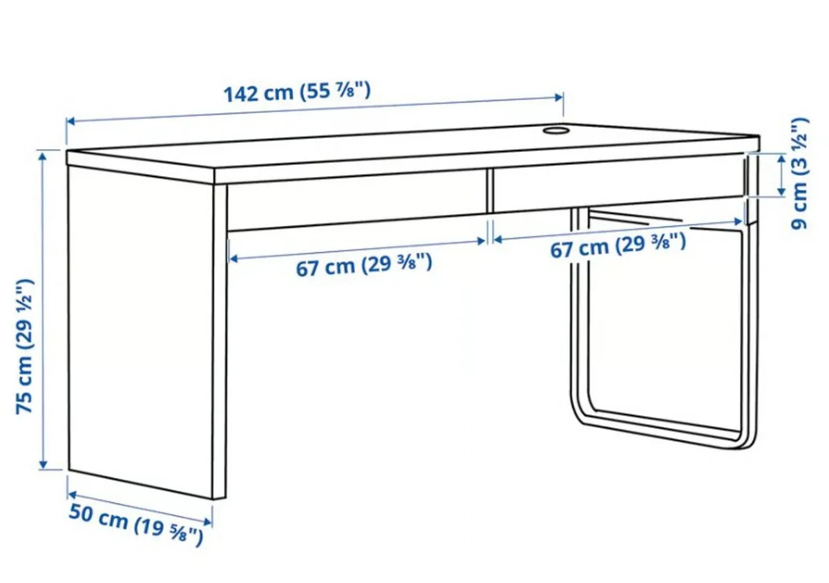 Desk IKEA MICKE Desk, black-brown - Image 3
