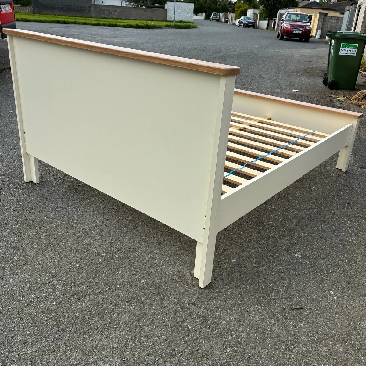 5ft Solid Cream & Pine Bed Frame - Image 3