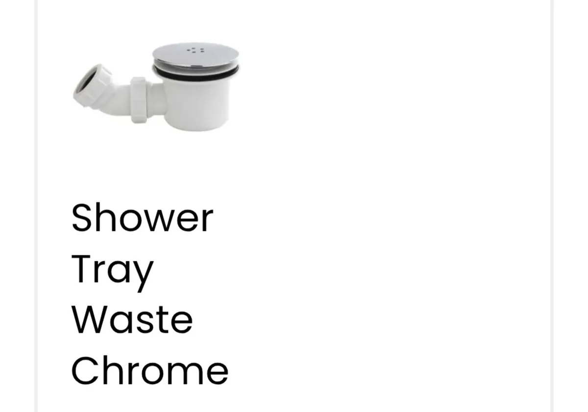 800 by 800 Quadrant shower Tray and Chrome waste - Image 2