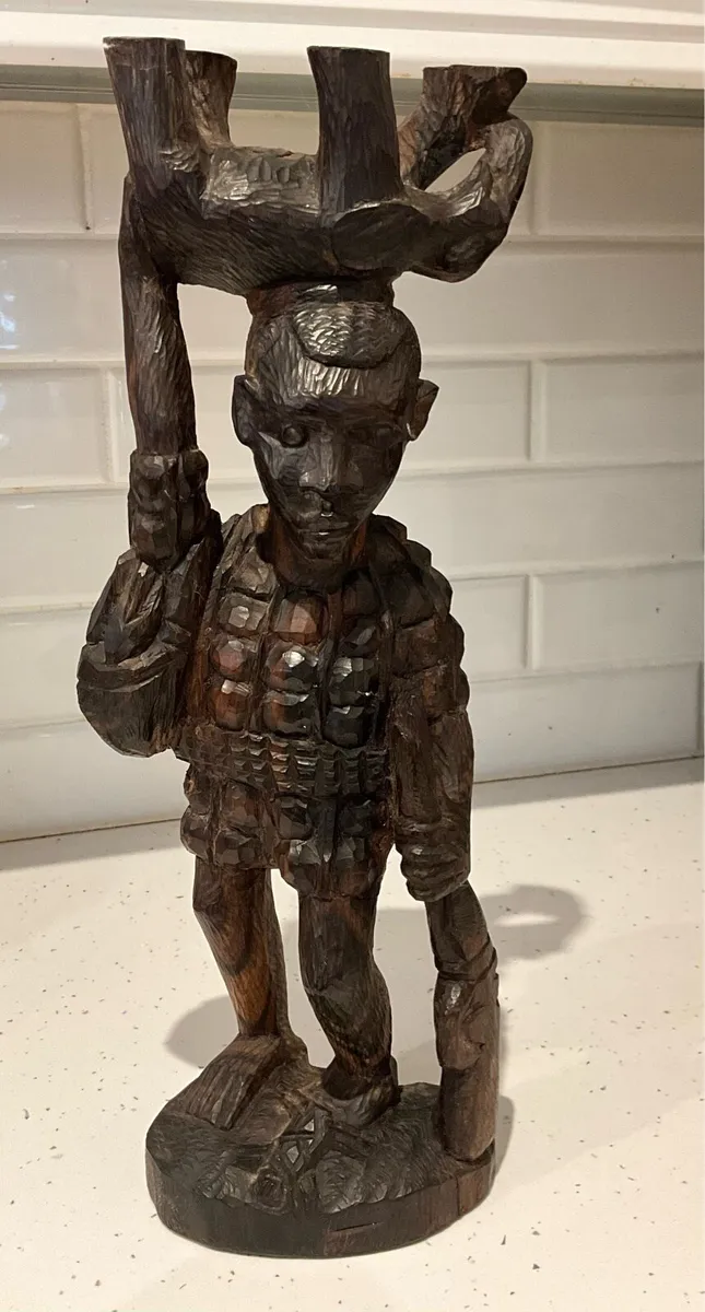 East AFRICAN Carved Wood Hunting Figure - Image 2