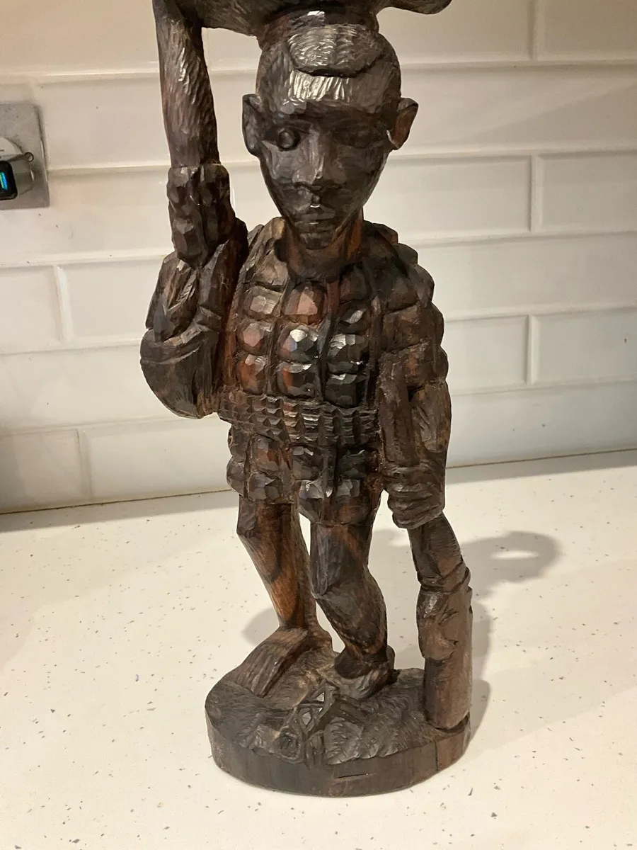 East AFRICAN Carved Wood Hunting Figure - Image 3
