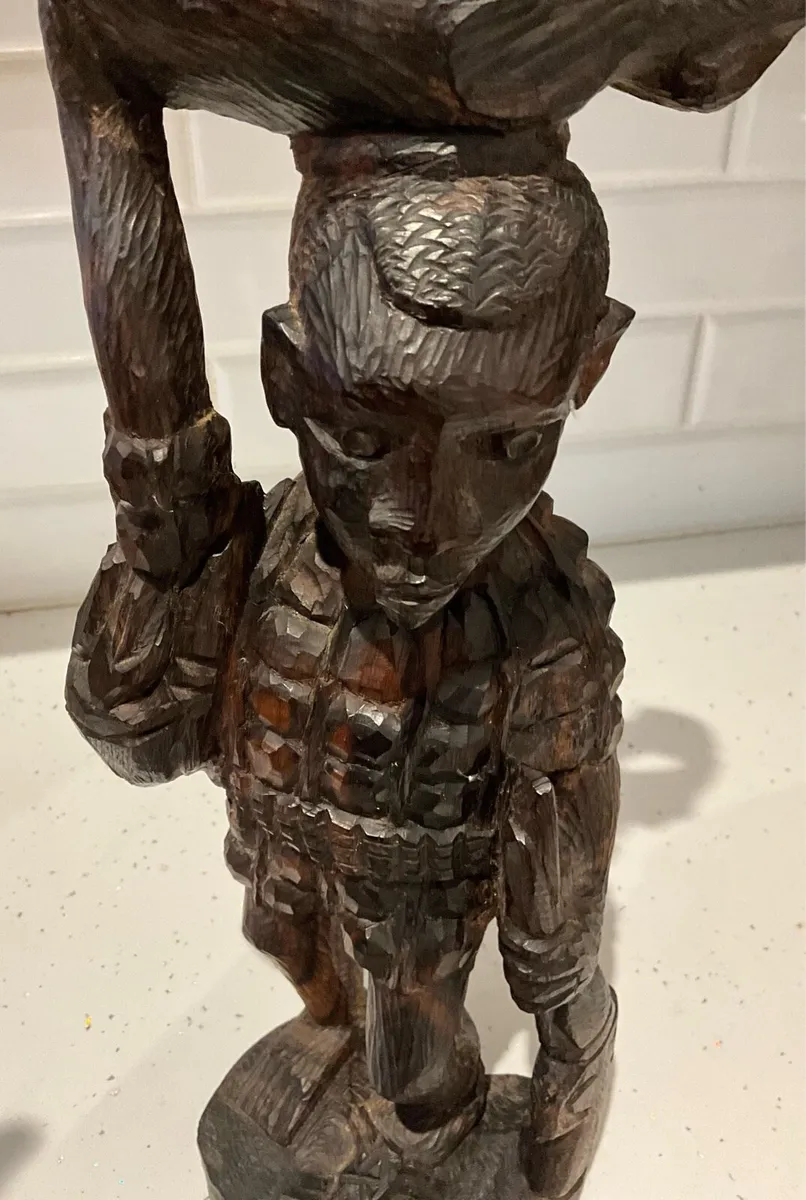 East AFRICAN Carved Wood Hunting Figure - Image 4