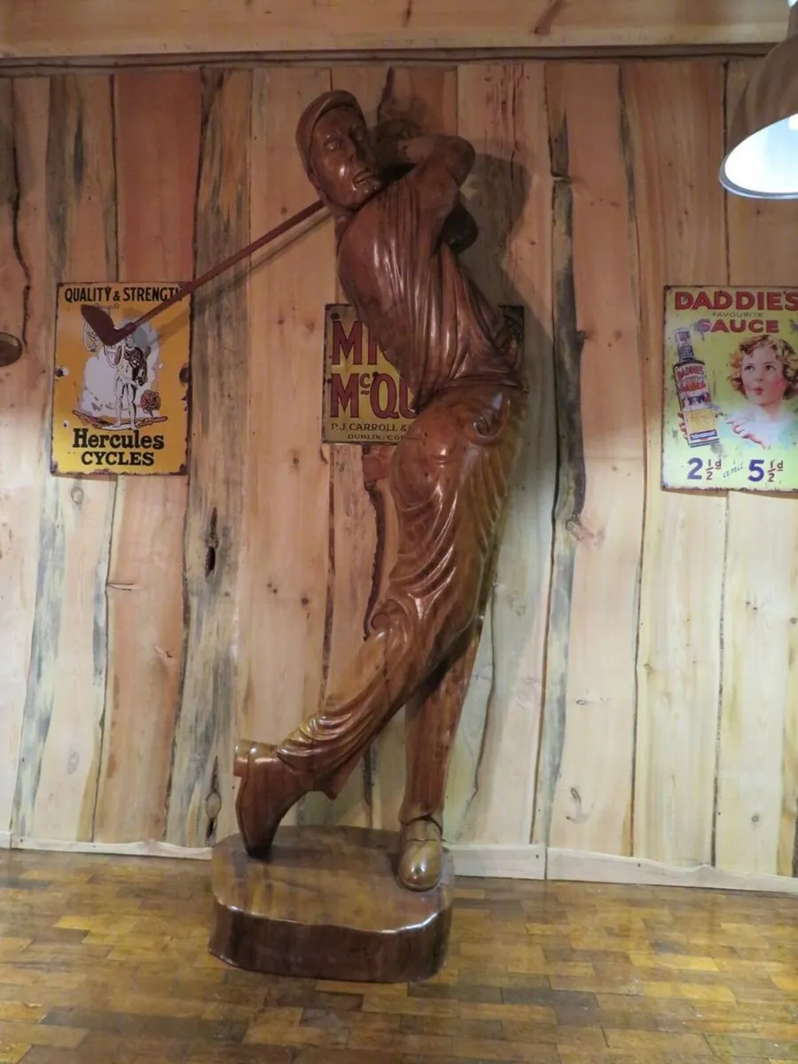 Larger Than Life Teak Golfer  (8'3" Tall) - Image 4