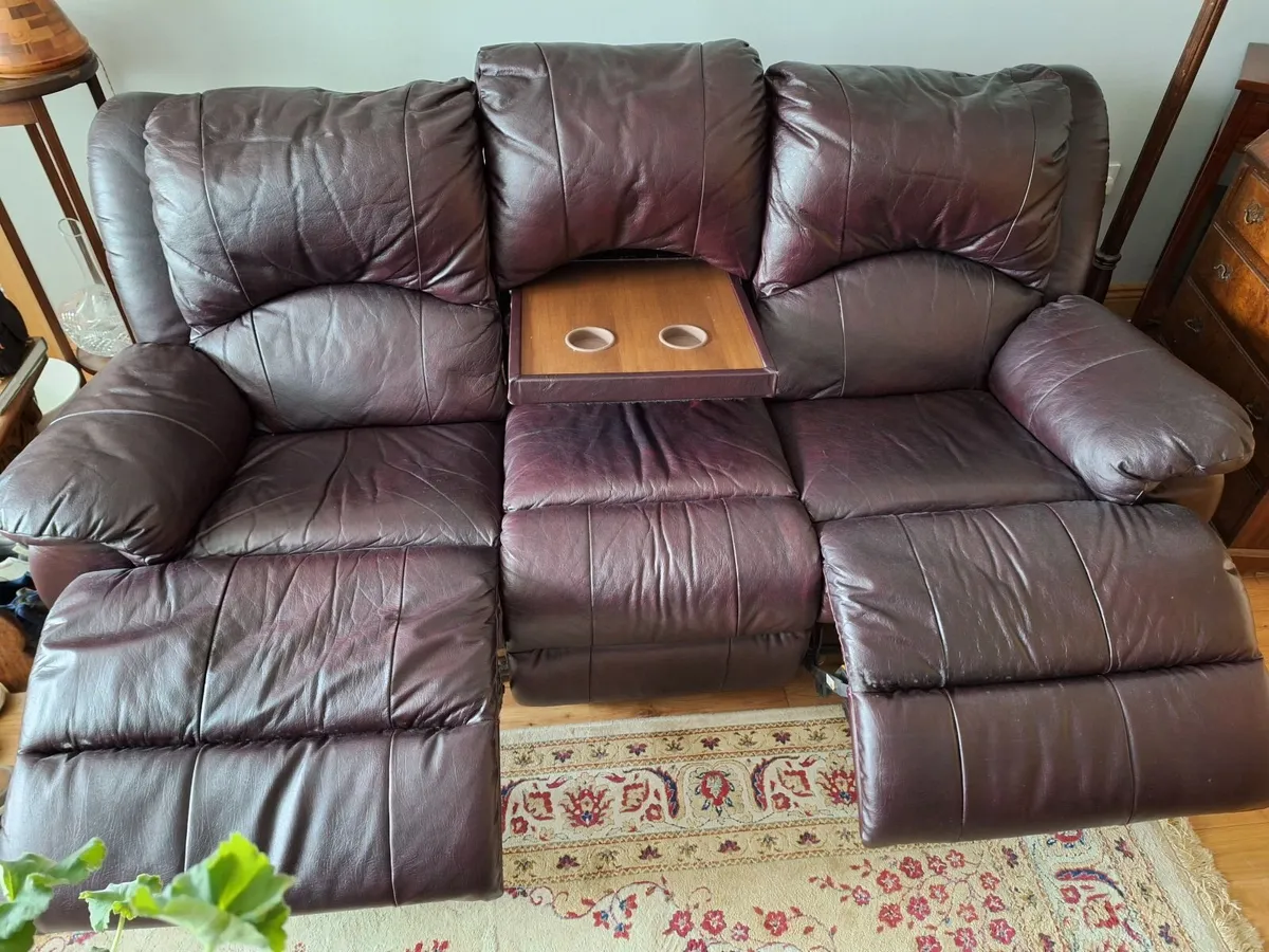 3 piece sofa recliner leather - Image 2