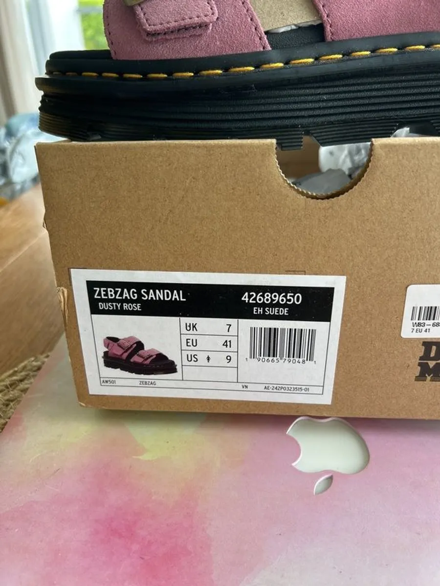 Dr Marten Pink Suede Sandal - Image 3