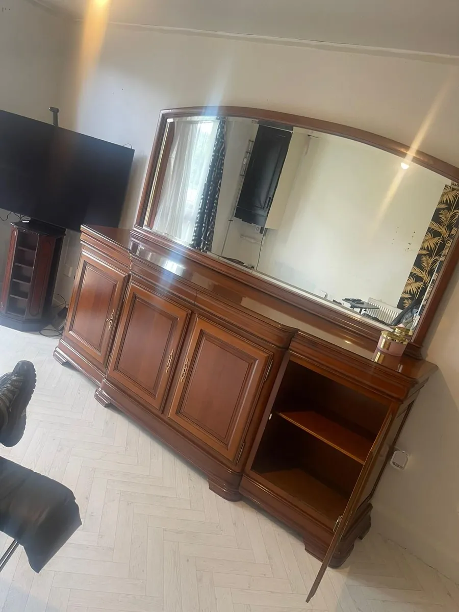 Large antique sideboard with mirror - Image 2
