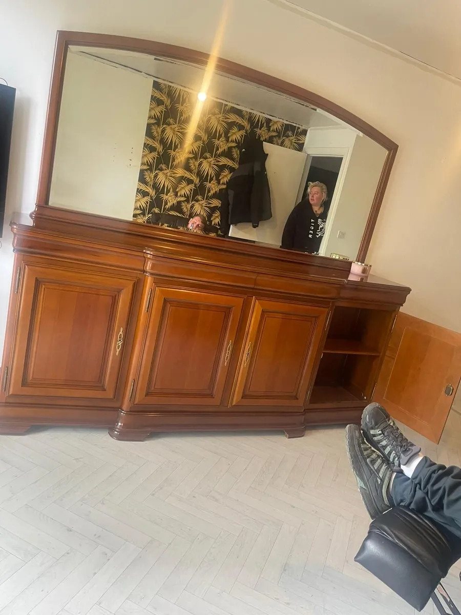 Large antique sideboard with mirror - Image 4