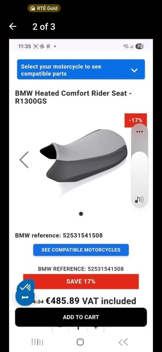 BMW R1300GS OEM heated comfort seats - Image 2
