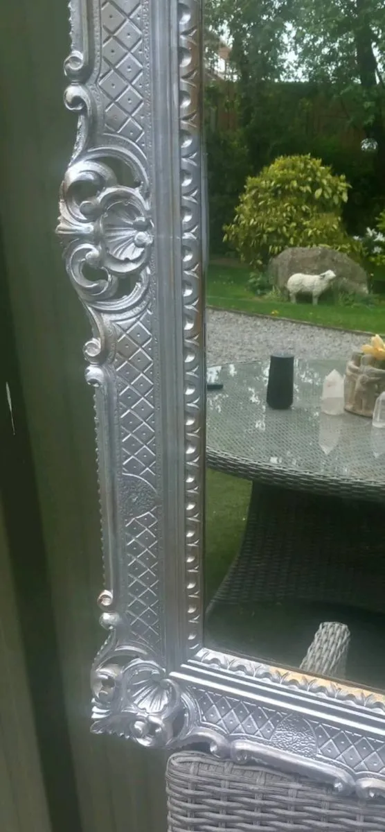 Large silver mirror, no damage, D18 - Image 4
