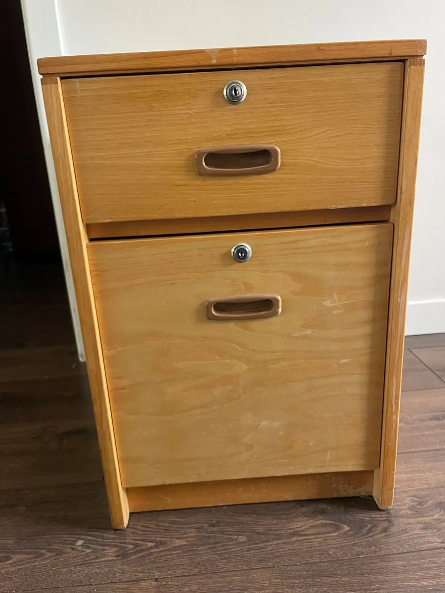 2 Drawers Under Desk Cabinet - Image 1