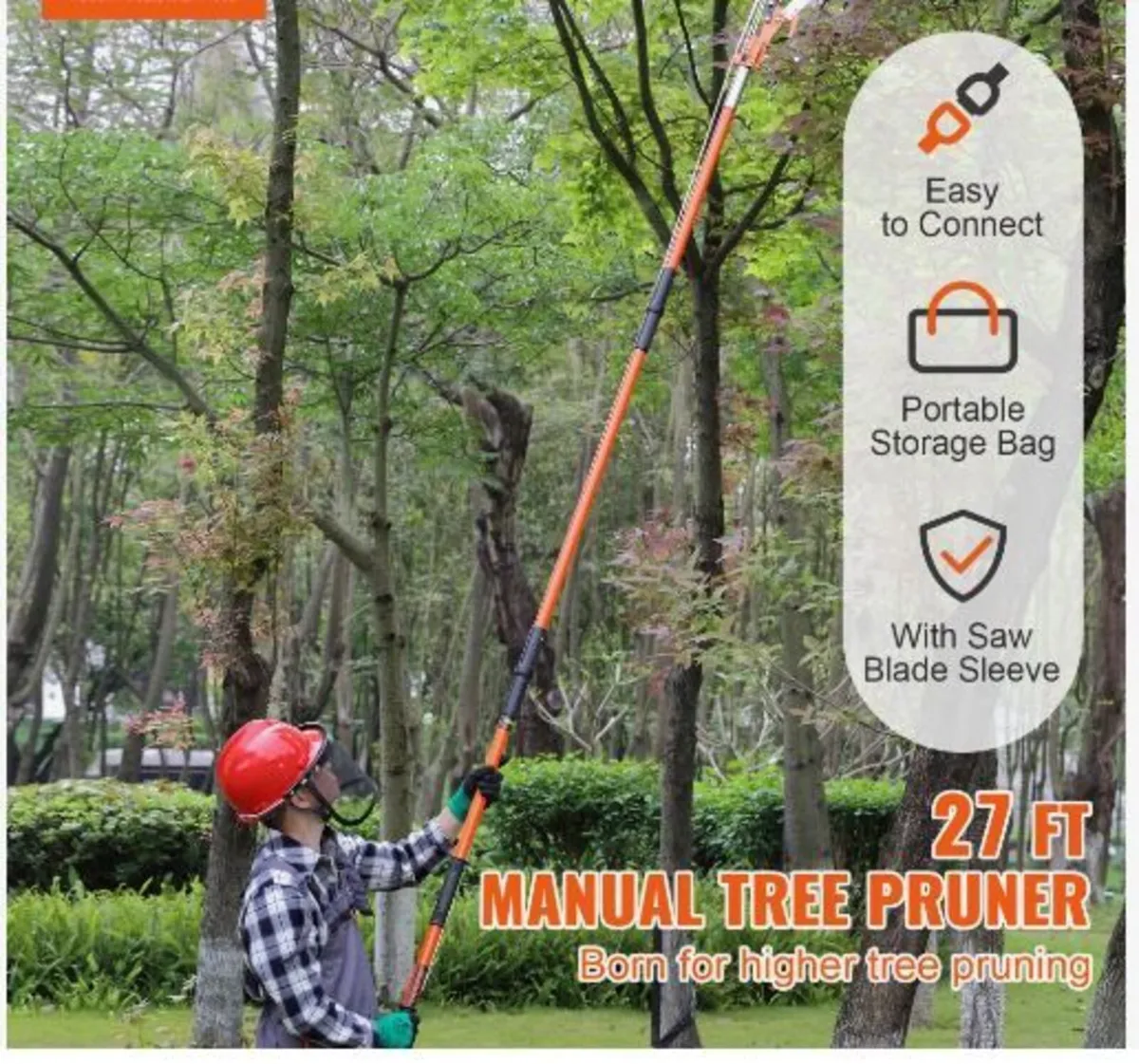 Manual Pole Saw, 2.2-8.2 m Extendable Tree - Image 2