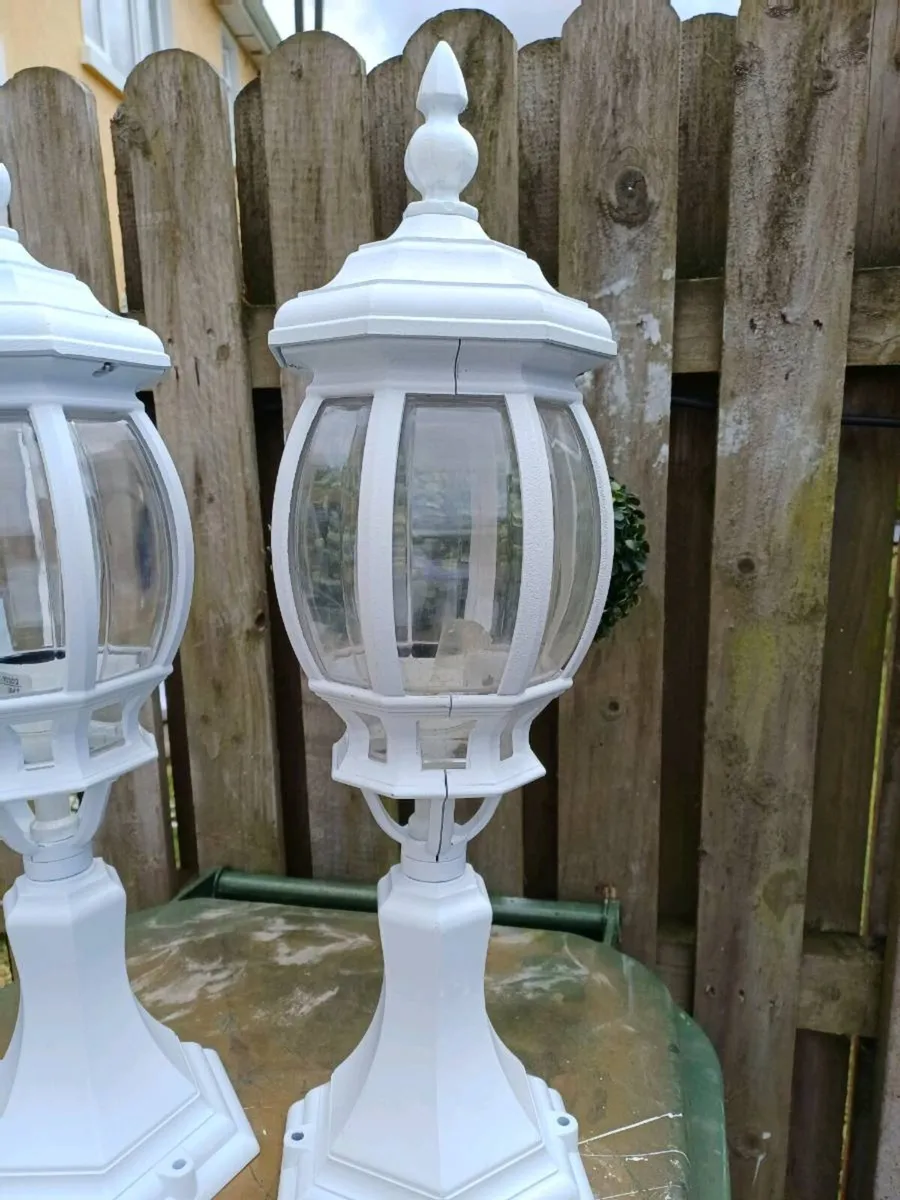 Vintage Cast Aluminium Pillar Lamps - Image 3