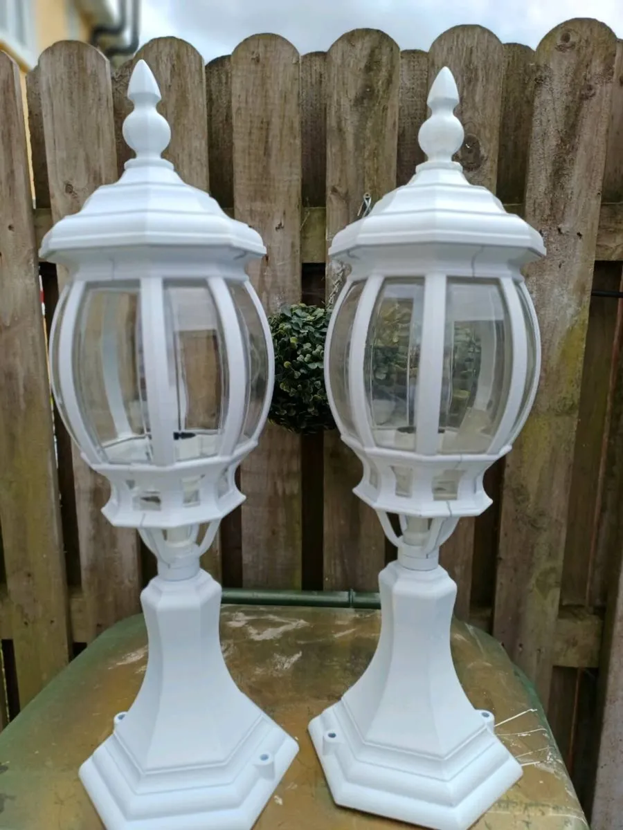 Vintage Cast Aluminium Pillar Lamps - Image 1