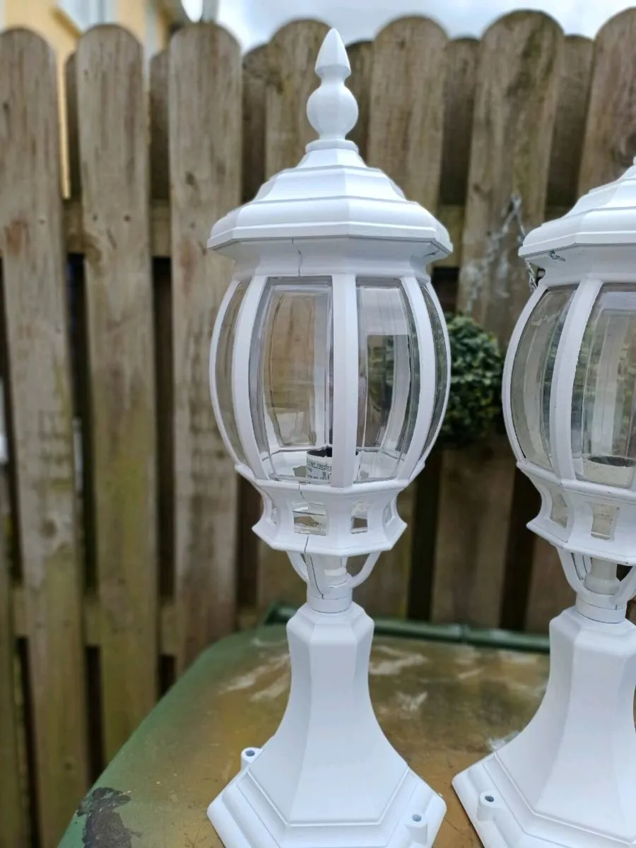 Vintage Cast Aluminium Pillar Lamps - Image 2