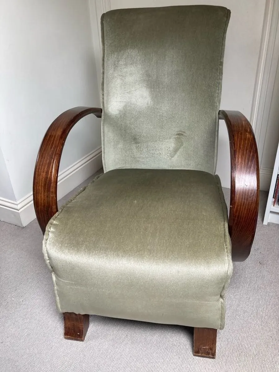 Art Deco / mid century pair armchairs bentwood - Image 1