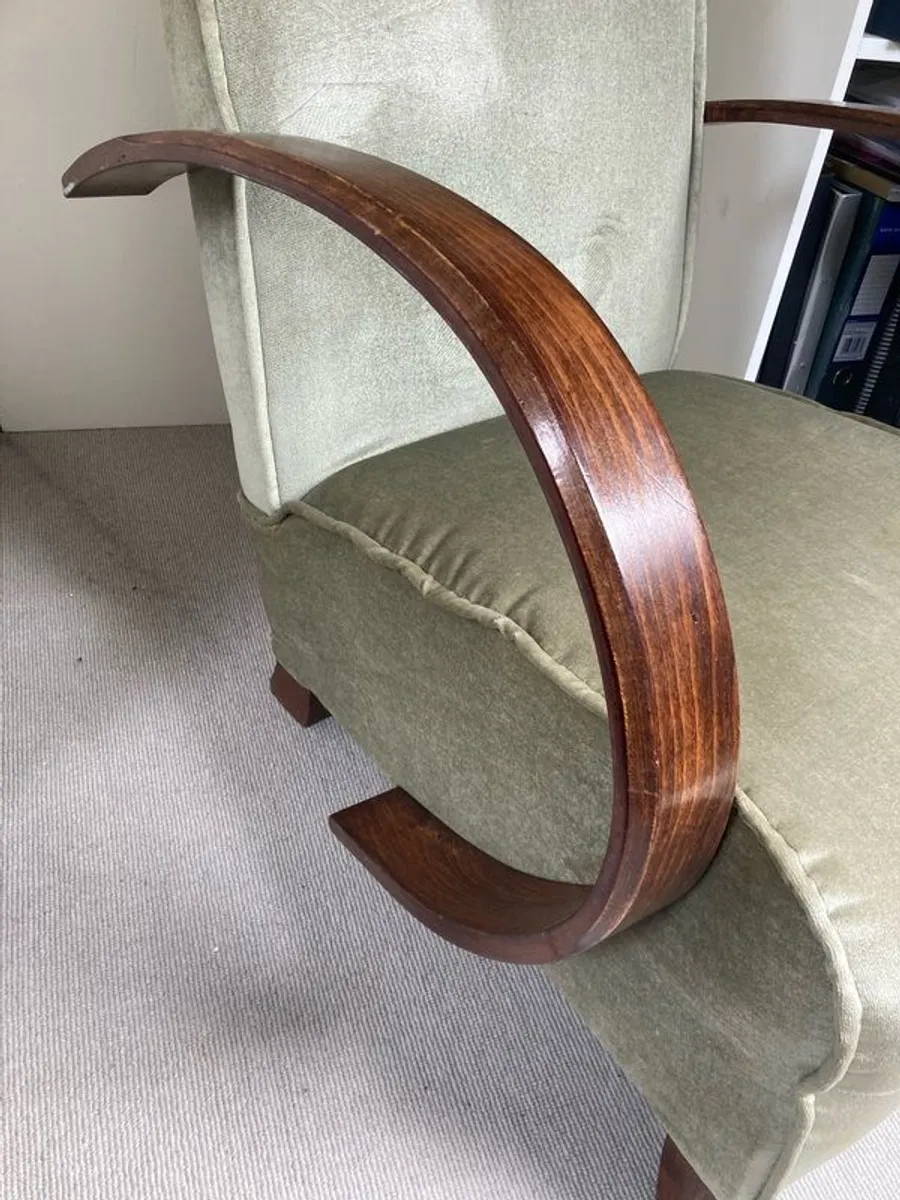 Art Deco / mid century pair armchairs bentwood - Image 2