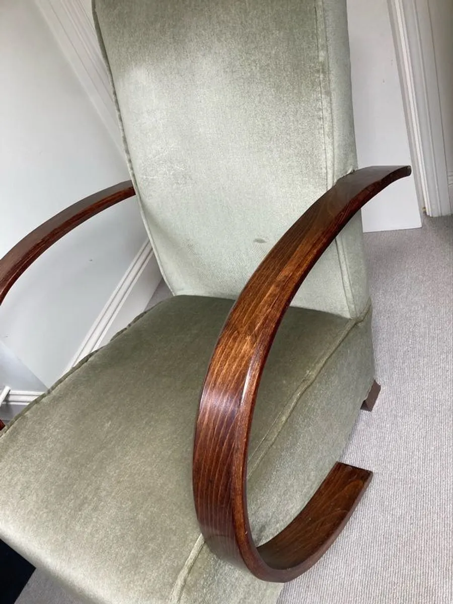 Art Deco / mid century pair armchairs bentwood - Image 4