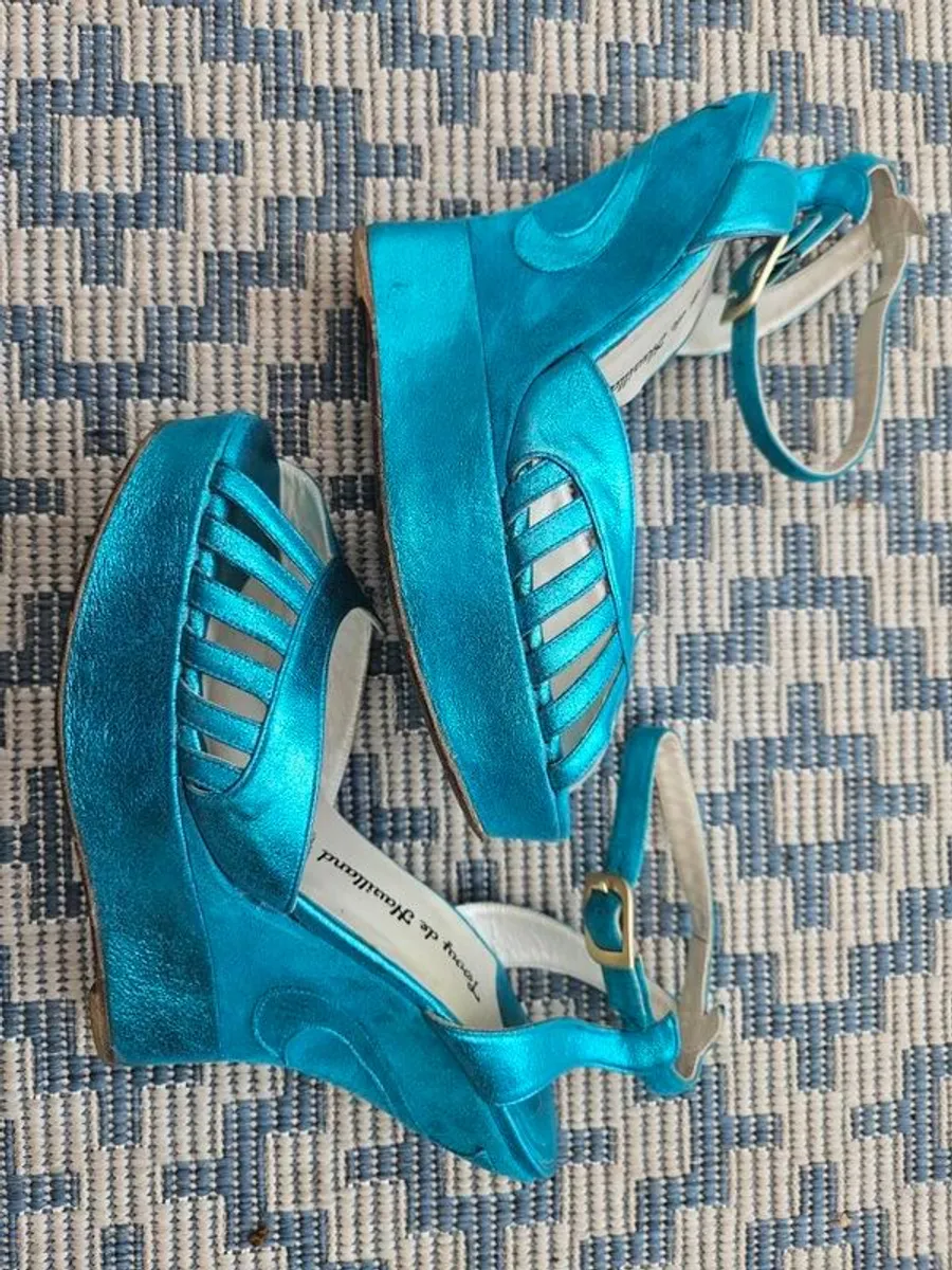 Turquoise Margaux wedges by Terry de Havilland - Image 2