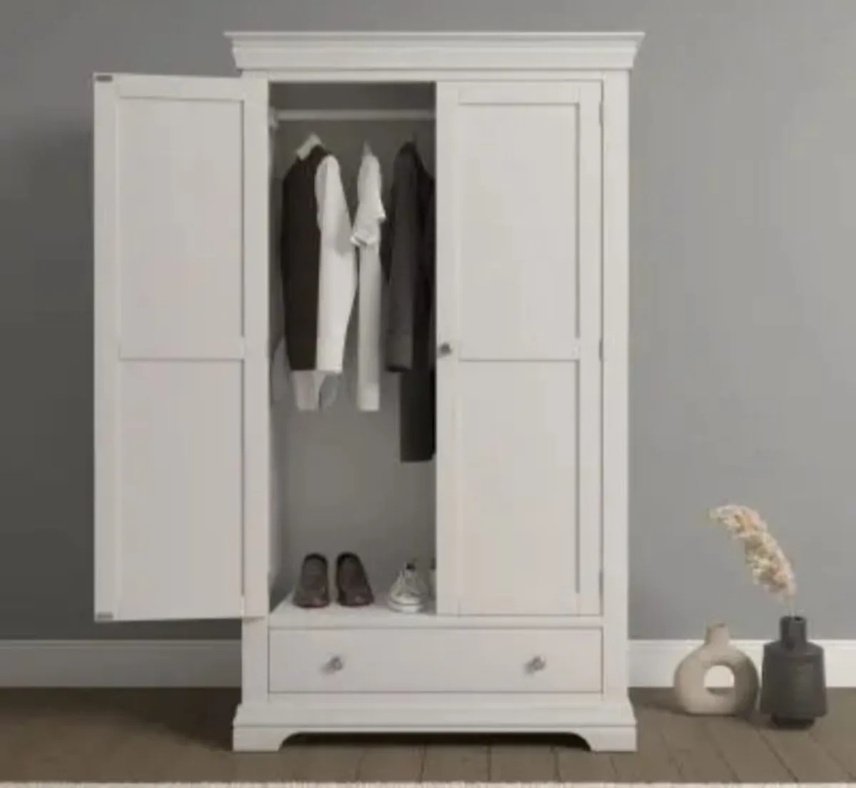 Bordeaux 2 Door Wardrobe Ivory - Image 1