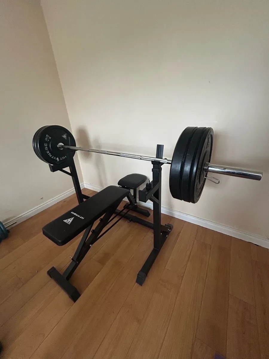 Hit Fitness Rack, Plates, Bench & Barbell - Image 1